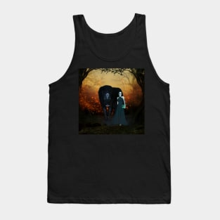 Awesome wolf with fairy in the dark night Tank Top